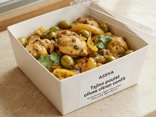 Tajine poulet, olives et citron confit