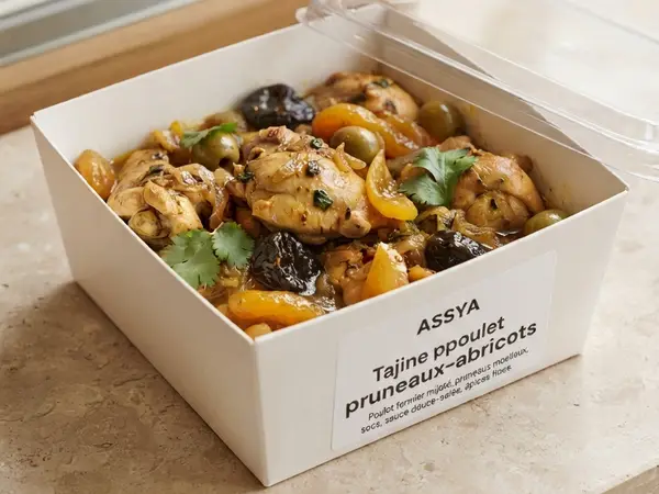 Tajine poulet, pruneaux et abricots