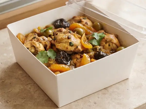 Tajine poulet, pruneaux et abricots