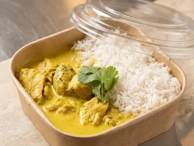 Poulet à l'indienne avec riz au jasmin